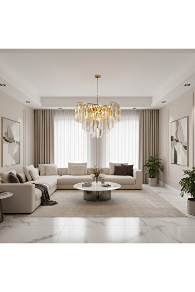 Alessandro DESIGN Candelabru Cristal TWEEZE Regalis, Φ80cm, 16xE14, Auriu, Me...