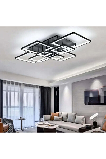 OEM Lustra LED cu telecomanda ELLA, 203W, 8 Patrate, lumina Rece/Calda/Neutra...