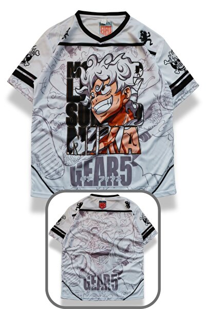 Fuddy Moda Unisex One Piece Gear 5 Luffy Forma, Oversize Anime Temalı Jersey ...