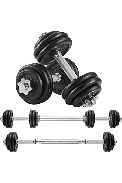 OEM Set Gantere Reglabile 30 kg cu Bară Conectoare, Discuri din Fontă, 2 în 1...