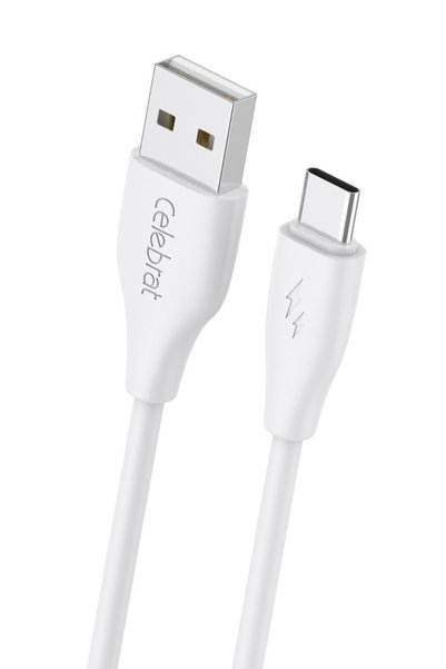 Celebrat Καλώδια USB Type-C Καλώδιο USB 2.0 USB-C αρσενικό σε USB-A 15 W Λευκ...