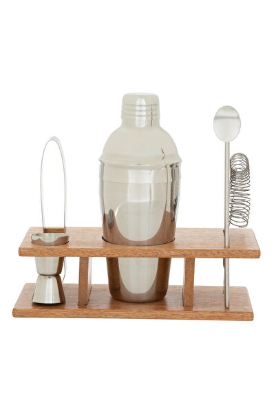 Mudo Concept NATURAL AHŞAP STANDLI İÇKİ SETİ 6'LI