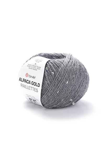 Yarnart Alpaca Gold Paillettes Gray Hand Knitting Yarn 9304