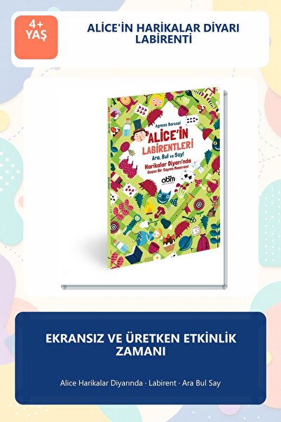 Abm Yayınevi Alice'in Harikalar Diyarı Labirenti 4+ Yaş Ara Bul Say Etkinlik ...
