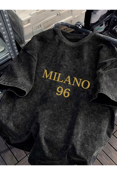 HOFFNUNG Unisex Oversize Vintage Washed Street Style Μόδα του δρόμου Βαμβακερ...