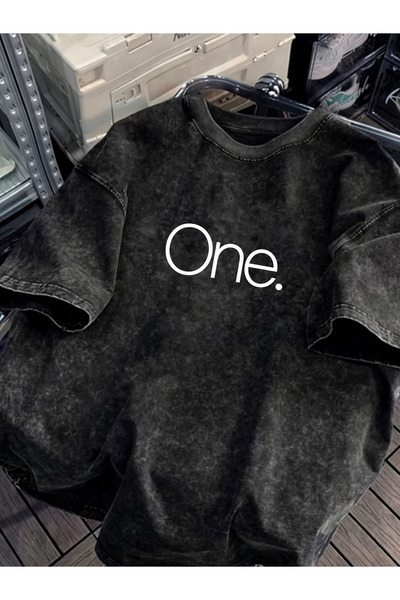 HOFFNUNG Unisex Oversize Vintage Washed Street Style Μόδα του δρόμου Βαμβακερ...