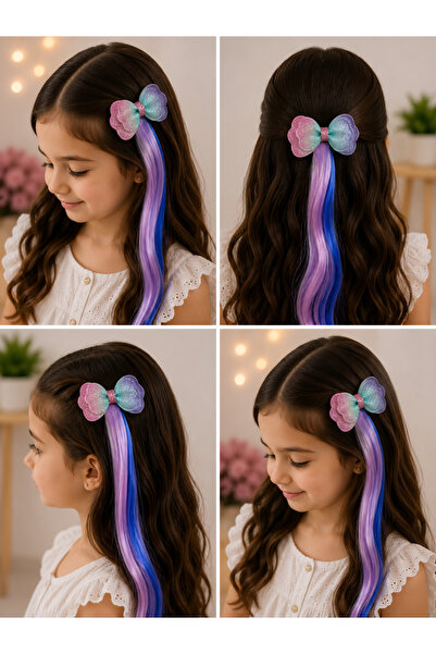 Bymiel Girl's Glittery Pastel Bow Hair Extension Clip