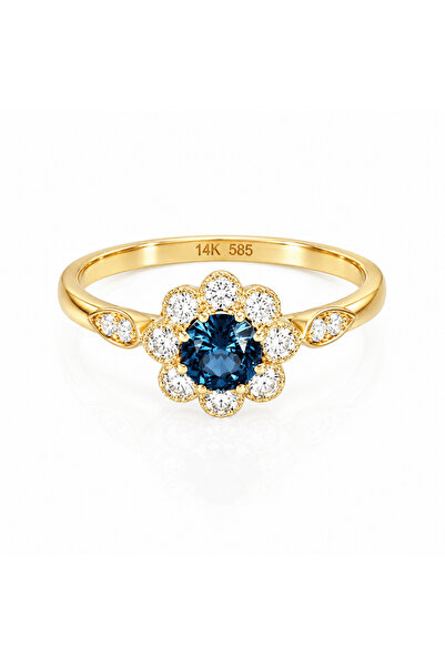 Auristore Inel aur 14K cu spinel și diamante