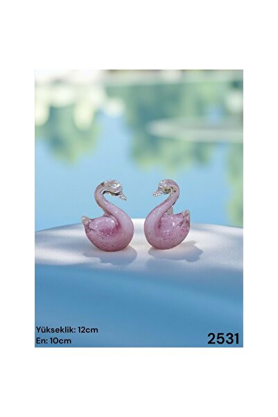 Furkan konak alışveriş 2531-KRİSTAL BİBLO CAM KUĞU 2 Lİ