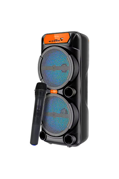 Genel Markalar GTS-1880 Mikrofonlu Şarjlı Bluetooth Hoparlör Çift 6.5 Inç LED...