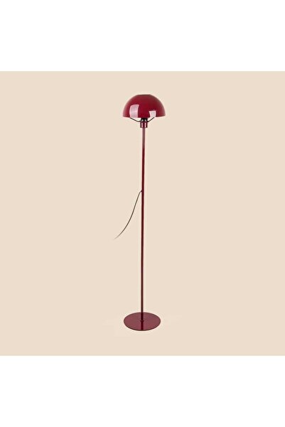 Evidea Lighting Metal Ayak Üstü Açık Şapkalı Lambader - Kırmızı - 140 cm