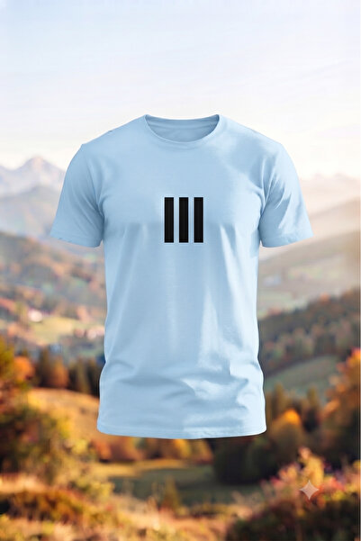 UNCİA OUTDOORS Men's 3-Line Printed Oversized Crew Neck Combed Cotton T-Shirt