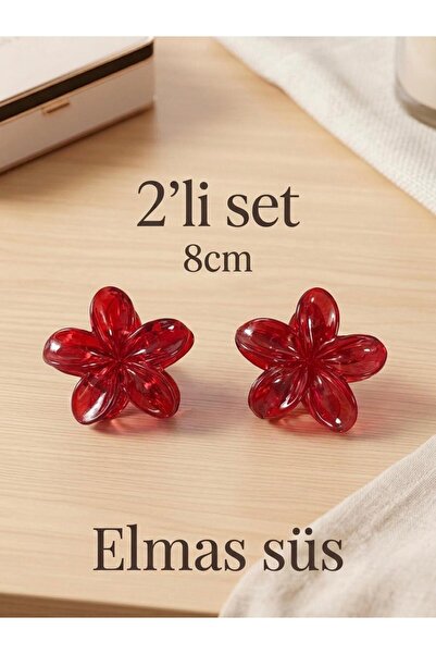 E Elmas Lotus Çiçeği Mandal Toka Büyük Boy 8CM 2Lİ SET