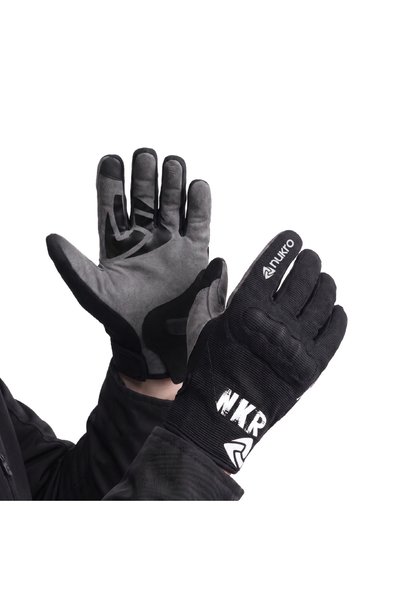 nukro wear Nukro Ervo Black Summer Motorcycle Gloves Ce Certified Protected Touchscreen