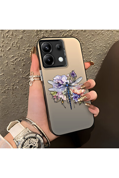 ARTISHELL Redmi Note 13 Pro 5G Uyumlu Yusufçuk ve çiçek desenli darbeye dayan...