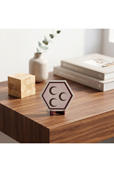 Çağdaş Dokunuşlu Üç Hilal Süsü Çalışma Masalarınız İçin Estetik ve Zarif Bir Dekoratif Seçenek 10x10 cm