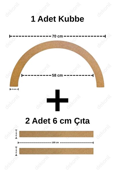 Dekonil Boyanabilir Ayla Pinterest MDF Oval Duvar Çıtası 70x135cm