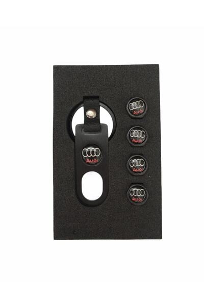 GARDENAUTO Audi Metal Keychain and Valve Cover Set