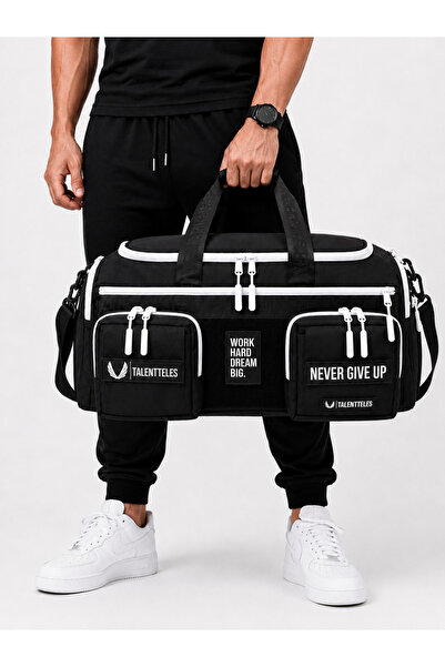 talentteles DUFFLE WHITE BLACK 45L SPOR ÇANTASI