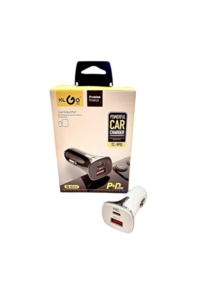 klgo Γρήγορος φορτιστής αυτοκινήτου 12V για iPhone 2x USB TYPE C TYPE A QC 3....
