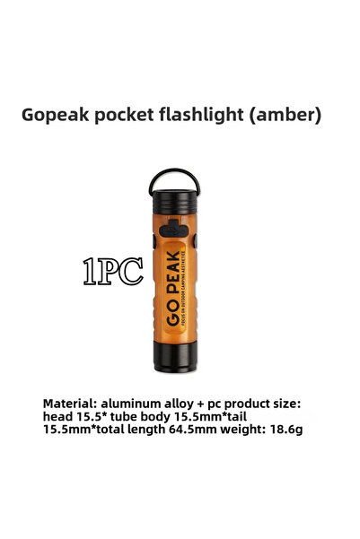 Choice 1PC Gold GOPEAK Pocket Mini Flashlight Outdoor Key Clip Cap Ambient Le...