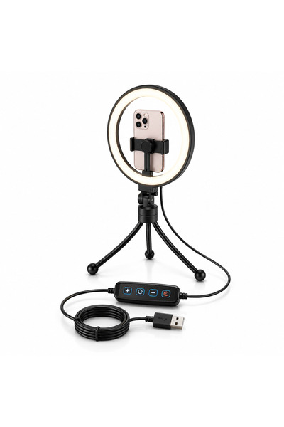 Generic Brand Ring Light LED cu Trepied și Suport Telefon, 48 LED-uri, 3 Modu...