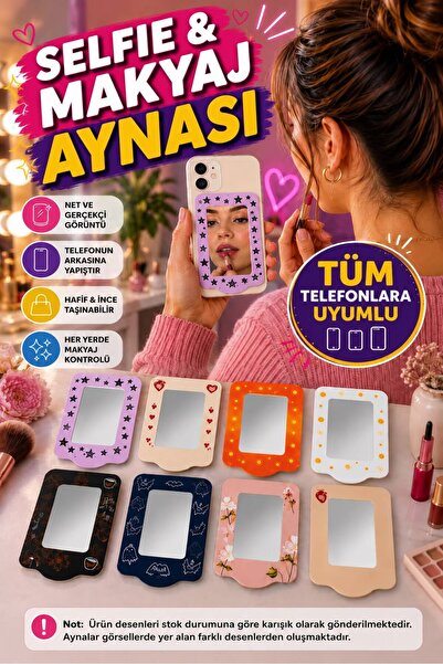 dedektiqo Telefon Arkası Selfie Aynası Yapışkan Makyaj Aynası | Tüm Telefonla...