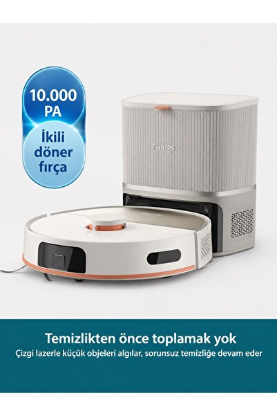 Philips Yeni 5000 Serisi Islak Kuru Robot Süpürge Yüksek Emiş Gücü Otomatik B...