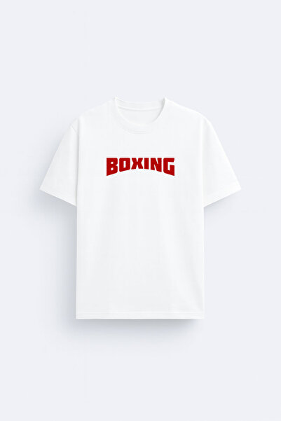 cesita Boxing Printed Cotton White T-Shirt T-Shirt