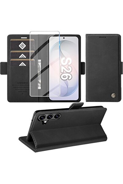 Giyer Mobile phone case for Samsung Galaxy S26 with screen protector, PU Leat...