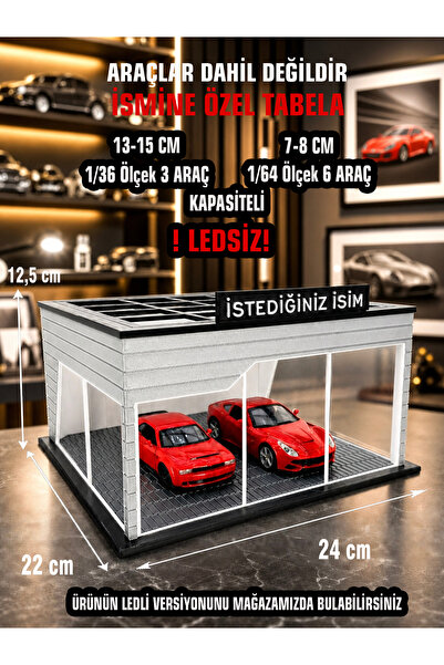 Butik 1/36 Ölçekli Gri Renk Showroom Tasarımlı Diorama Araç Sergileme Garajı ...