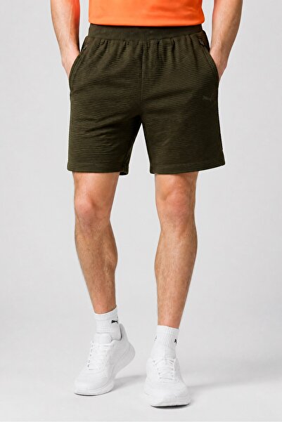 Puma Men Slim Fit Outdoor Shorts, Dark Olive