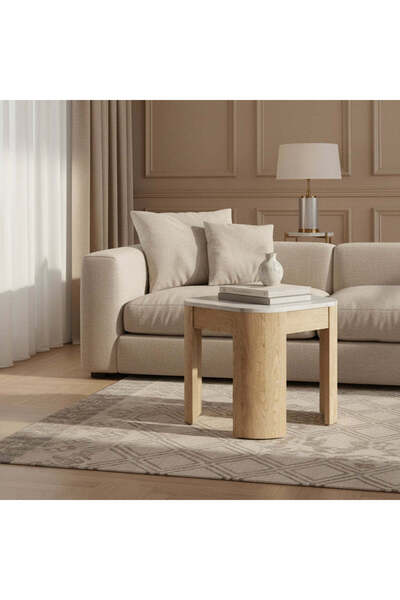 Roots Furniture طاولة جانبية بتصميم مصقول بالفرشاة