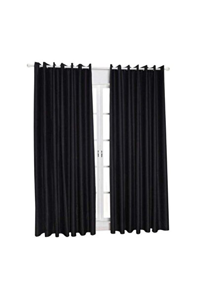 Generic 2-Piece Blackout Window Curtain Set Black 51x39inch