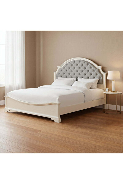Roots Furniture سرير إيستوود يوث كينج UPH باللون الأبيض الفاتح