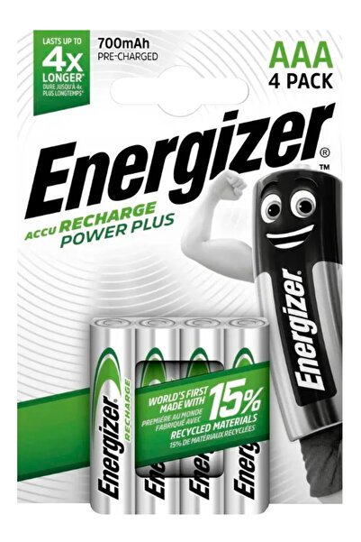 Energizer Power Plus AAA 700mAh επαναφορτιζόμενες μπαταρίες 1.2V 4τμχ