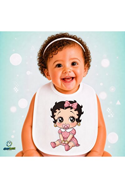 Ghostbastır Design Betty Boop Linen Baby Bib – Soft, Absorbent, Washable, Spe...