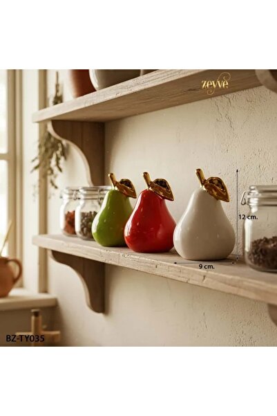 Genel Markalar konak alışveriş TY.035 -ARMUT BYK. RENKLİ SERAMİK 3 adet 9*12 cm