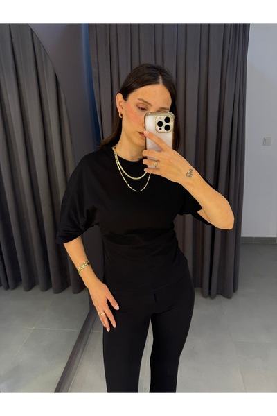 KAROL Tok Dokulu Bel Kıvrımlı Tshirt