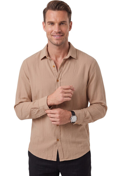 DeepSEA Toprak Modal Fabric Lycra Comfortable Fit Wrinkle-Free Iron-Free Men'...