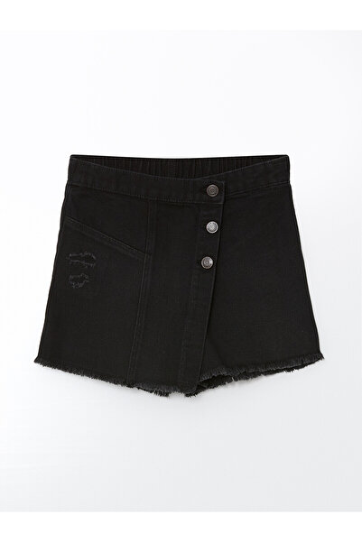 LC Waikiki Two Mt Shop Quality Lcw Kids Black Elastic Waist Girls' Jean Short...
