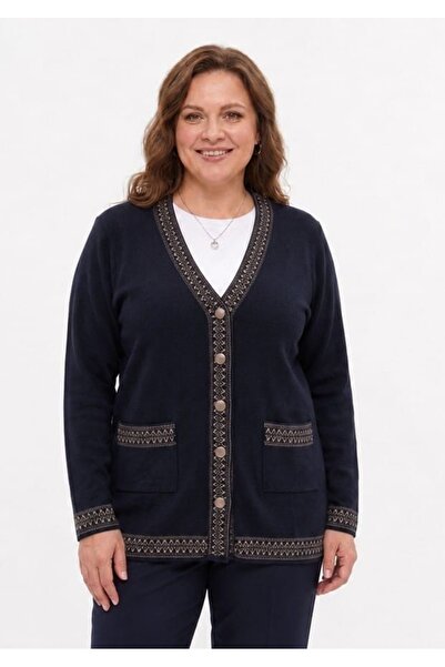 onno style women Banti Wicker Patterned Steel Knit Classic Tricot Jacket