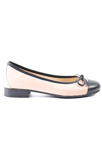 Tuna Pantofi de damă balerină din piele naturală, culoare pudra - Z2561