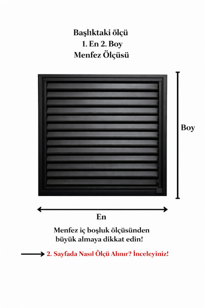 Siyah Alüminyum Menfez Havalandırma 65x65