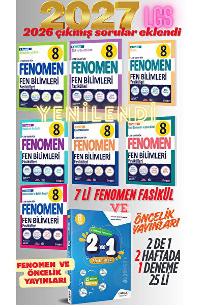 Fenomen Yayıncılık 2026 2027 LGS 8. sınıf Fenomen Fen Bilimleri Fasikülleri F...