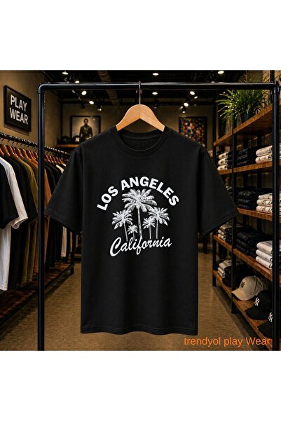 playwear Μπλουζάκι Los Angeles v1 με στάμπα, 100% βαμβακερό, oversized, με χα...