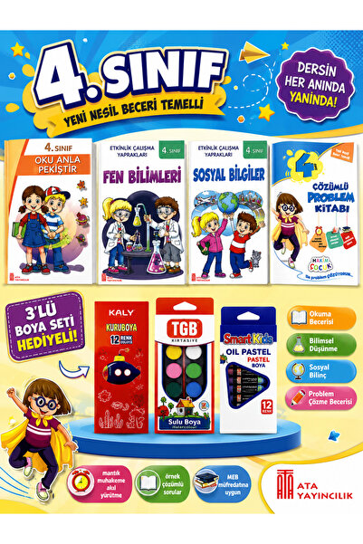 Ata Yayıncılık 4.Sınıf Oku Anla Pekiştir-Fen Bilimleri-Sosyal Bilgiler Etkinl...