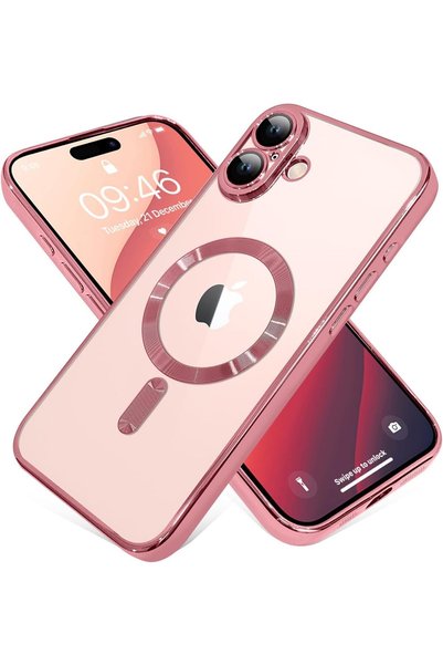 aheaks iPhone 16 Magsafe Compatible Transparent Camera Lens Protected Shock-A...
