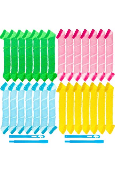 Generic 28-Piece Spiral Curlers Kit - No Heat Wave Hair Curlers with 2 Stylin...