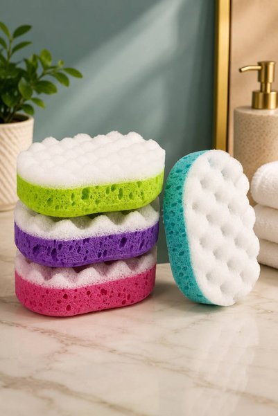 HAZARPAZAR 4 Adet Banyo Vücut Duş Masaj Süngeri Spa Süngeri